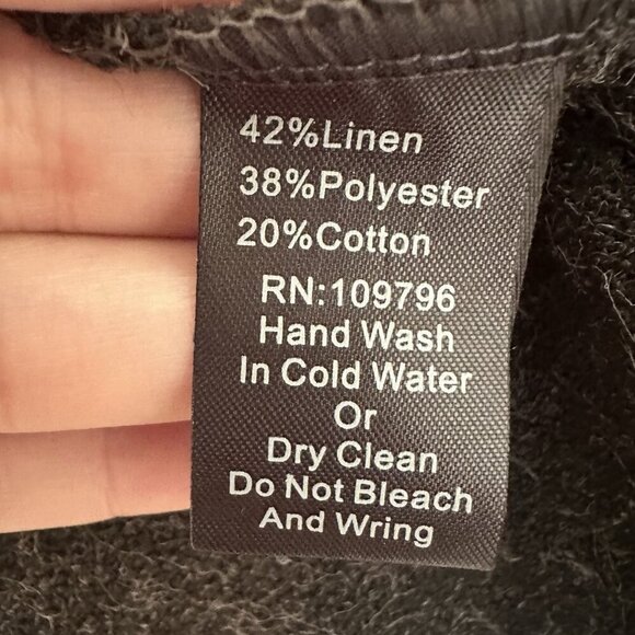 Pretty Angel Artsy Embroidered Flower Sweater Women L Linen Blend Lagenlook Whim - Picture 7 of 9